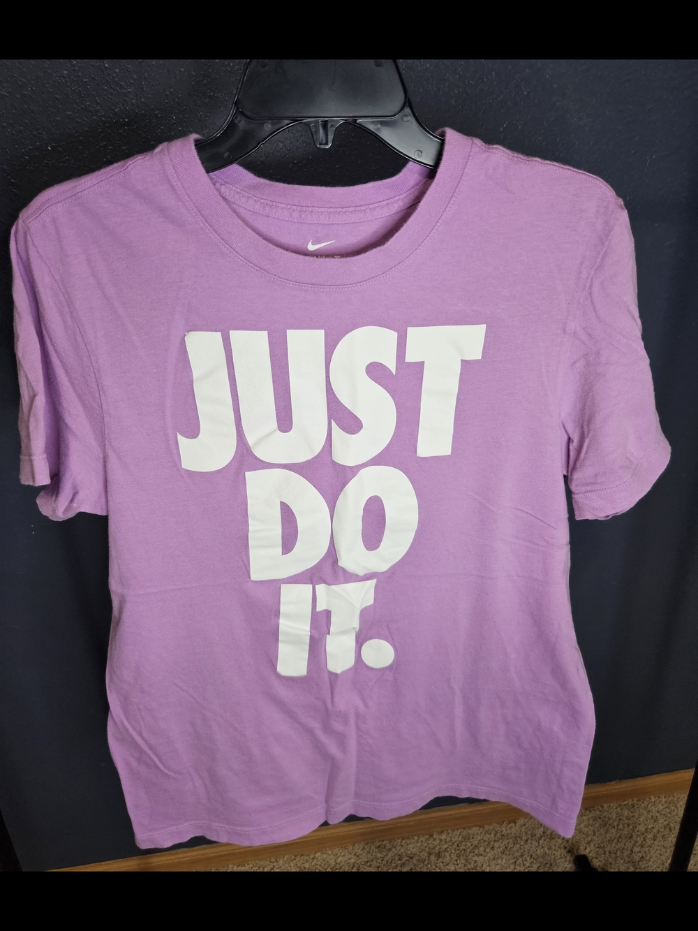 Nike Purple Crewneck Tee with White Front Print